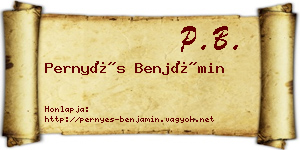 Pernyés Benjámin névjegykártya